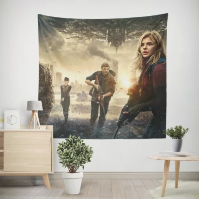 Action-Packed 5th Wave with Maika Monroe Wall Tapestry