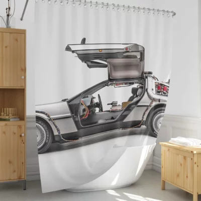 Back To The Future DeLorean Time Travel Shower Curtain 1