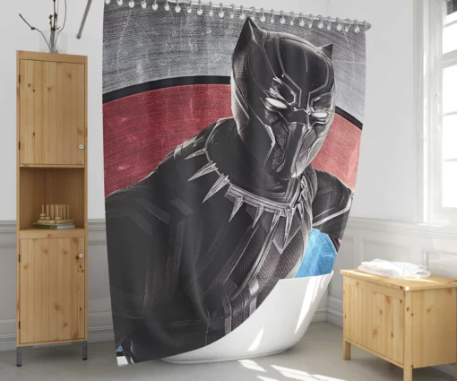 Civil War Cap vs. Black Panther Shower Curtain 1
