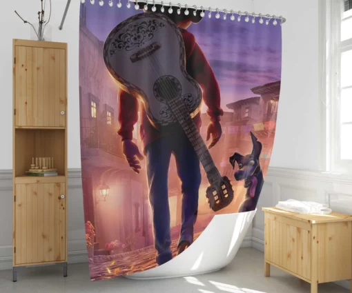 Coco Unleashes Music and Adventure Shower Curtain 1