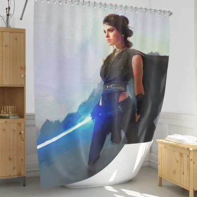 Daisy Ridley Jedi Artistry in Star Wars Shower Curtain 1