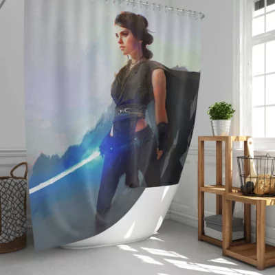 Daisy Ridley Jedi Artistry in Star Wars Shower Curtain