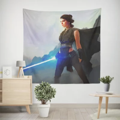 Daisy Ridley Jedi Artistry in Star Wars Wall Tapestry