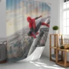 Far From Home Spidey in Cityscape Shower Curtain
