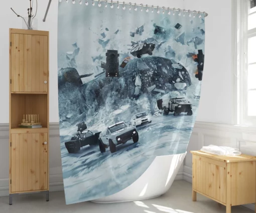 Fate of The Furious Car vs. Submarine Shower Curtain 1