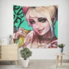 Harley Quinn Blonde Icon of Chaos Wall Tapestry
