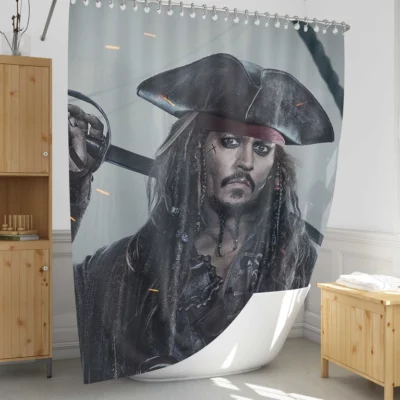 Jack Sparrow Returns in Pirates Shower Curtain 1