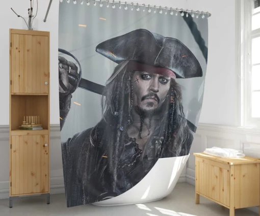 Jack Sparrow Returns in Pirates Shower Curtain 1