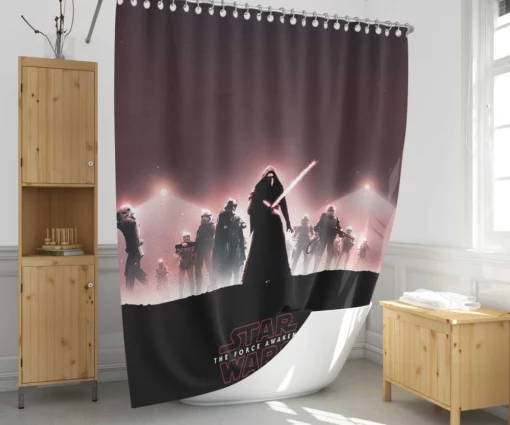Kylo Ren Lightsaber Duel Unveiled Shower Curtain 1