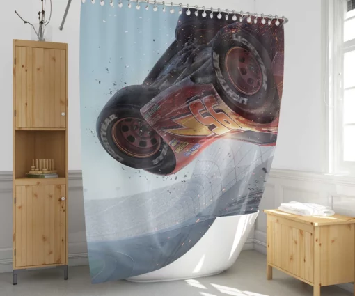 Lightning McQueen Journey in Cars 3 Shower Curtain 1