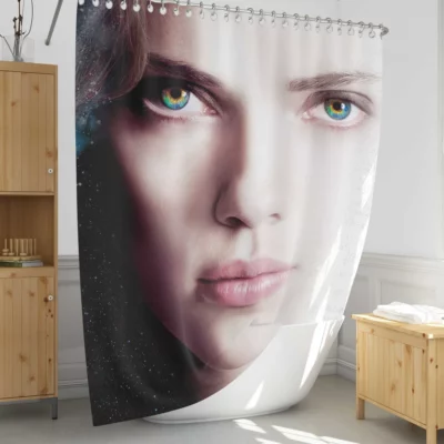 Lucy Scarlett Johansson Evolution Shower Curtain 1