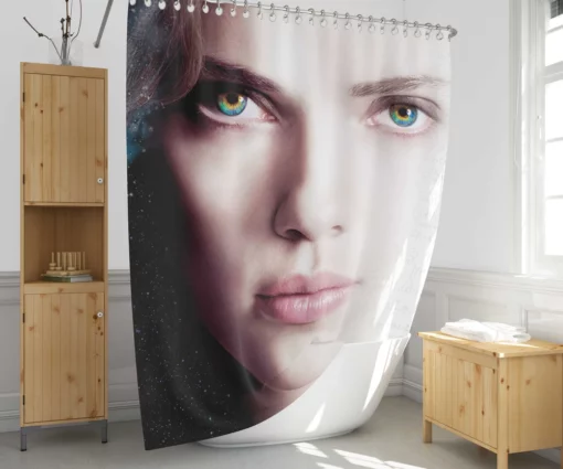 Lucy Scarlett Johansson Evolution Shower Curtain 1