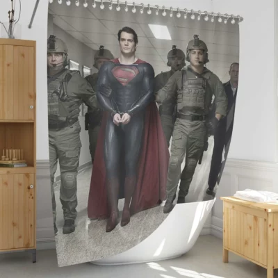 Man Of Steel Henry Cavill Heroics Shower Curtain 1