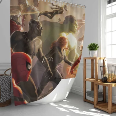 Marvel Heroes Unite in Infinity War Shower Curtain