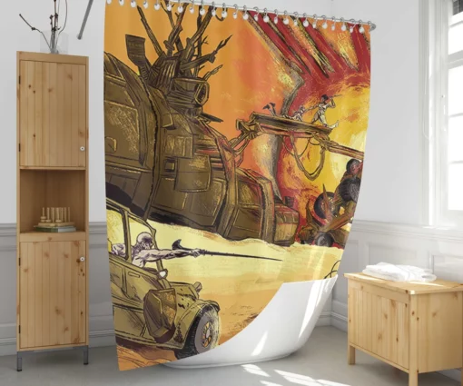 Max Resilience Fury Road Dramatic Shower Curtain 1