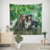 Pirates of the Caribbean On Stranger Tides Cruz and Depp Pirate Adventure Wall Tapestry