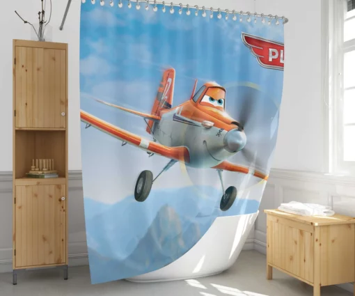 Planes High Flying Animated Adventure Shower Curtain 1