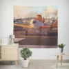 Planes Soaring Through Animated Skies Wall Tapestry