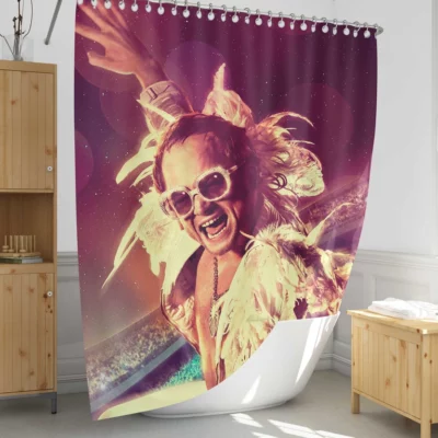 RocketMan Taron Elton John Transformation Shower Curtain 1