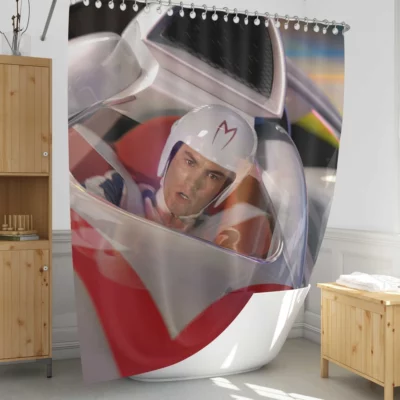 Speed Racer High Speed Racing Action Shower Curtain 1