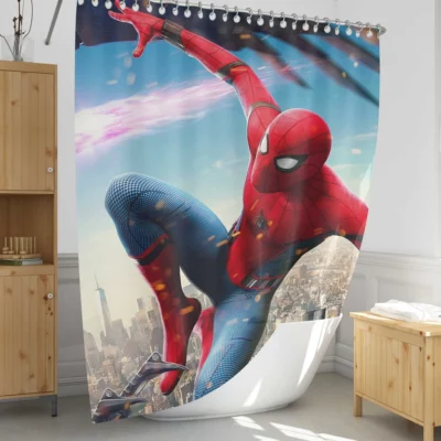 Spider Man Faces the Vulture Shower Curtain 1
