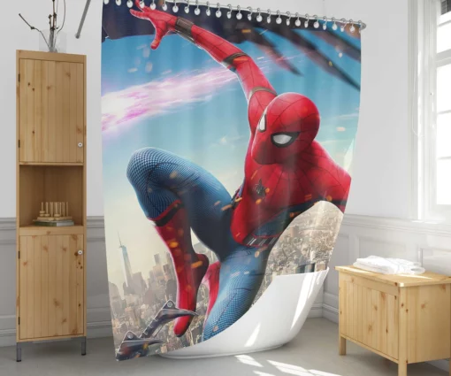 Spider Man Faces the Vulture Shower Curtain 1