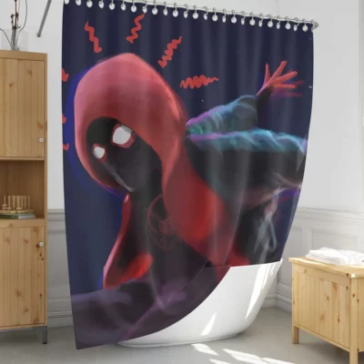Spider Verse Miles Epic Journey Shower Curtain 1