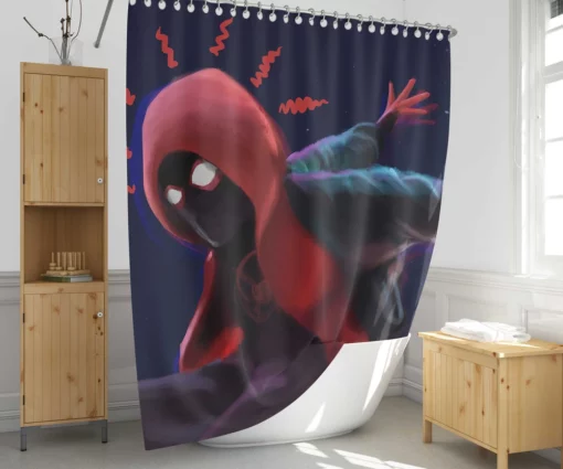 Spider Verse Miles Epic Journey Shower Curtain 1