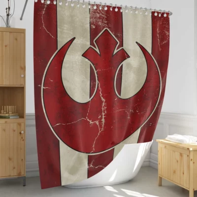 Star Wars Helm Rebel Alliance Stripes Shower Curtain 1