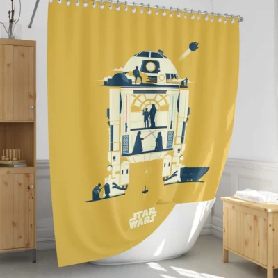 Star Wars Minimalist Droid R2 D2 Shower Curtain 1