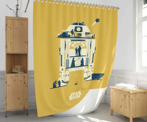 Star Wars Minimalist Droid R2 D2 Shower Curtain 1
