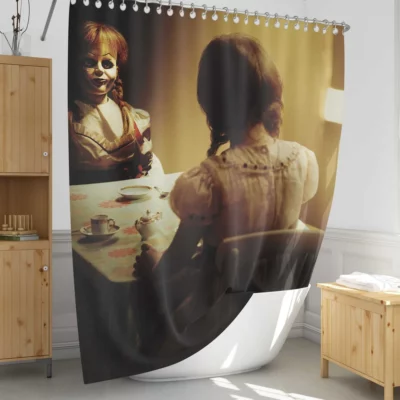 The Haunting Doll in Annabelle Creation Shower Curtain 1