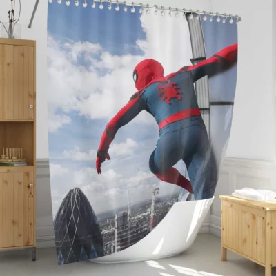 Tom Holland as Spider Man Shower Curtain 1