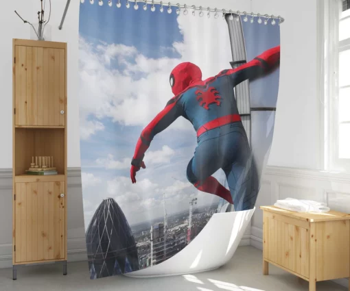 Tom Holland as Spider Man Shower Curtain 1