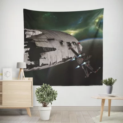 X-Wing Starfighter Escorts in Sci-Fi Wall Tapestry