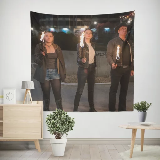 Zombieland 2 Abigail and the Gang Wall Tapestry
