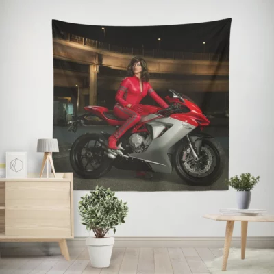 Zoolander 2 Cruz and a Motorcycle Wall Tapestry