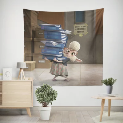 Zootopia Bellwether Role in Action Wall Tapestry