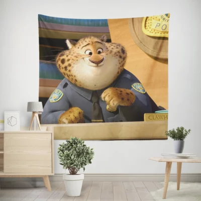 Zootopia Benjamin Clawhauser Zootropolis Adventures Wall Tapestry